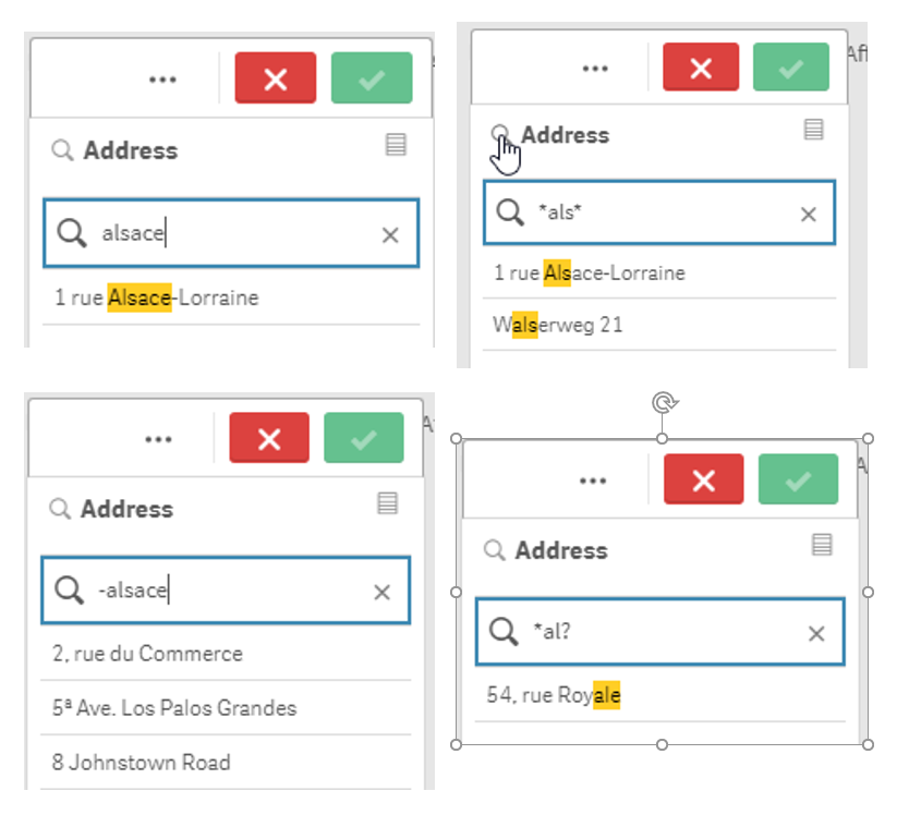 Image indiquant comment procéder à une recherche sur Qlik Sense