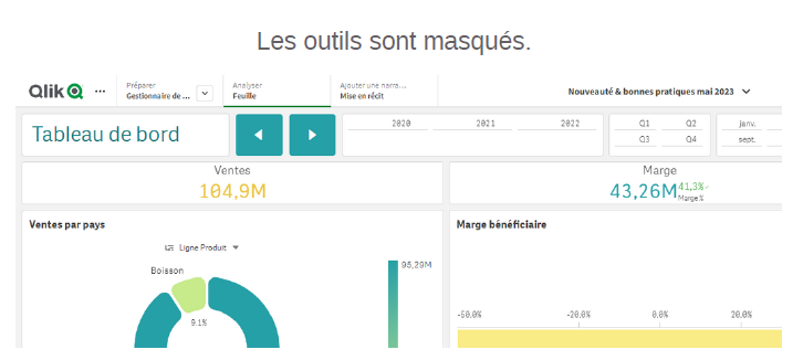 Réglage pour activer/désactiver la barre d'outils