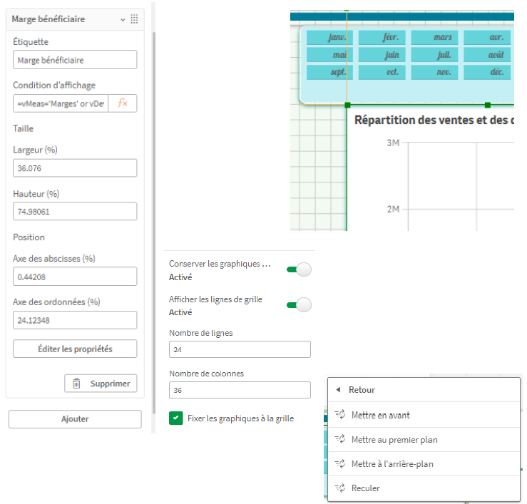 Qlik Sense Caractéristique du Layout container - nouveautés février 2024