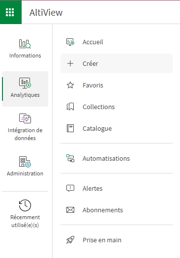 Nouvelle navigation dans le hub Qlik Sense